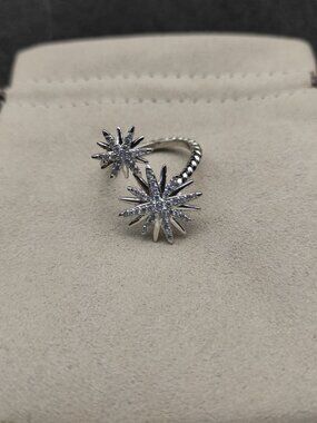 🥂🥂🥂David Yurman Double Sunflower Full Diamond Ring. Size: 6-7-8-9